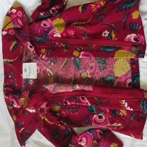 Anthropologie Sparrow Boho Floral Merino Wool Tea House Cardi Jacket, Size XS - Picture 8 of 12